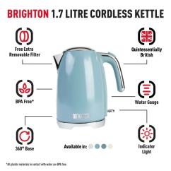 Haden - Brighton Electric Kettle1.7 Liter Stainless Steel Sky Blue